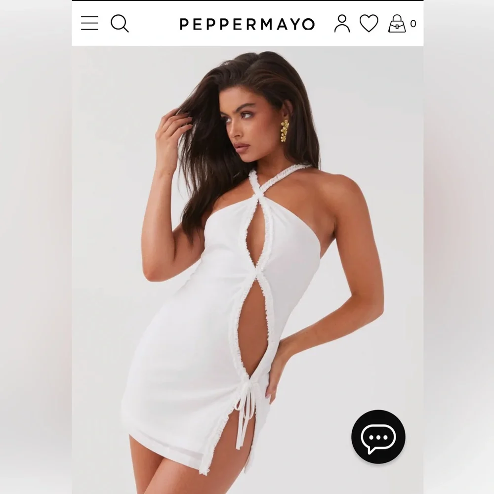 Midnight Rhapsody Ruffle Mini Dress - White - Picture 2 of 4